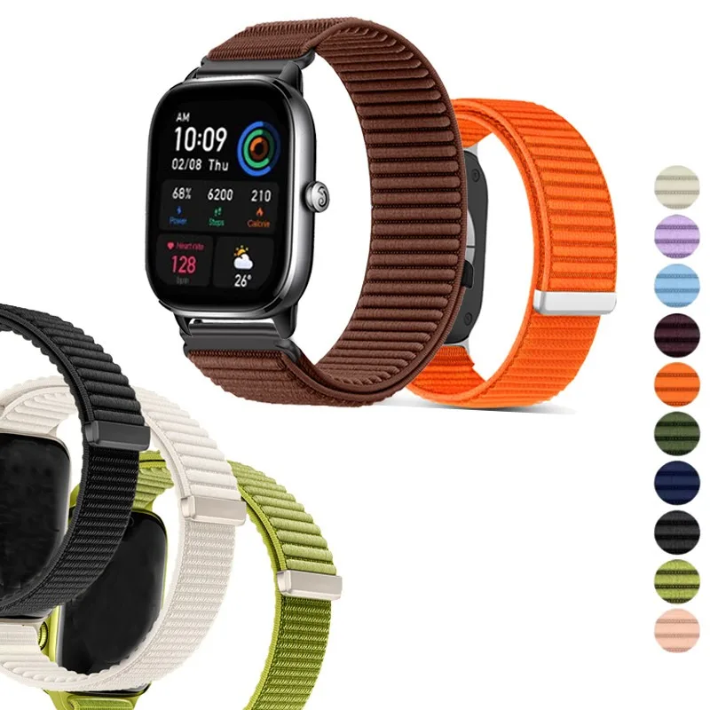 For Huami Amazfit GTS2 GTS4 mini GTS3 GTS2e Neo GTS 2 3 4 2e Active Active2 Nylon Braided Sport Loop Band Strap
