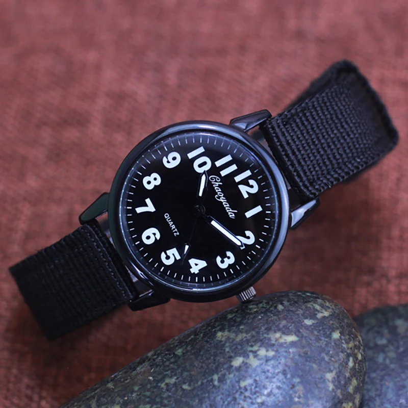 new simple children's boys girls fashion canvas breathable strap quartz wristwatch 12hours black digital man electrion watches