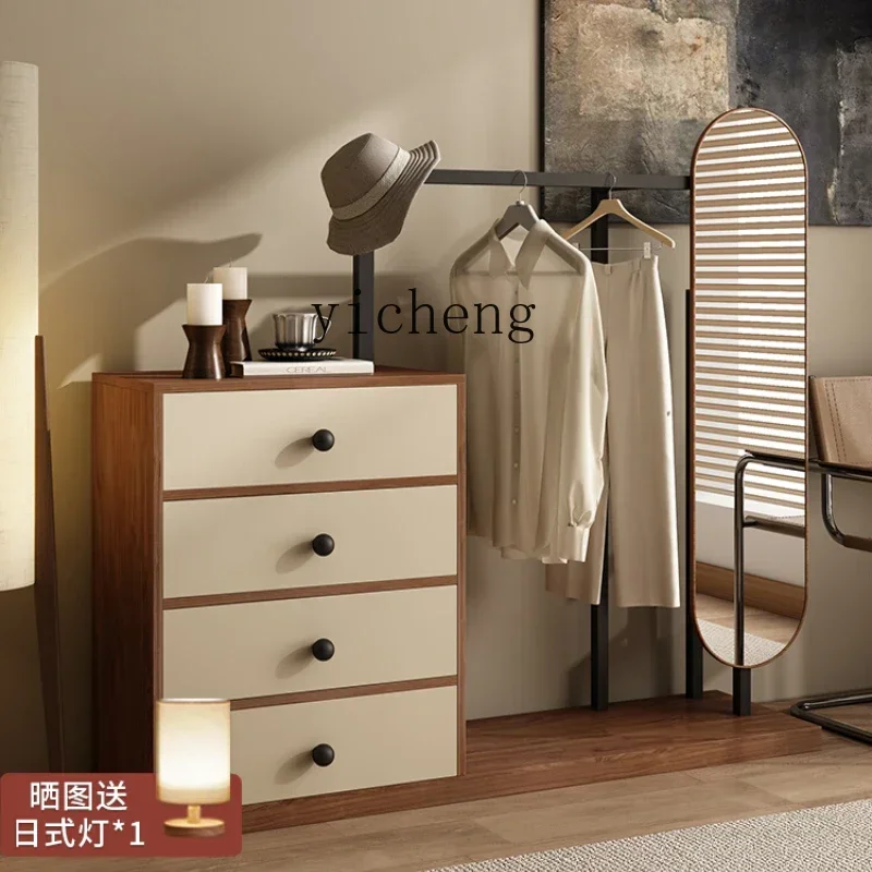 modern simple hanger bedroom floor hanger home full-length mirror multi-functional clothing integrated storage light luxury