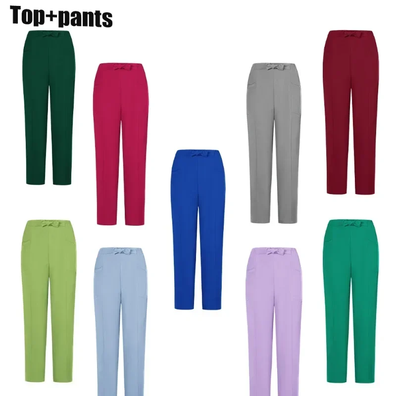 Vestaglie chirurgiche, set medici infermieristici da donna, top, pantaloni, vestaglie mediche, salone di bellezza clinico satinato, set ospedalieri spa