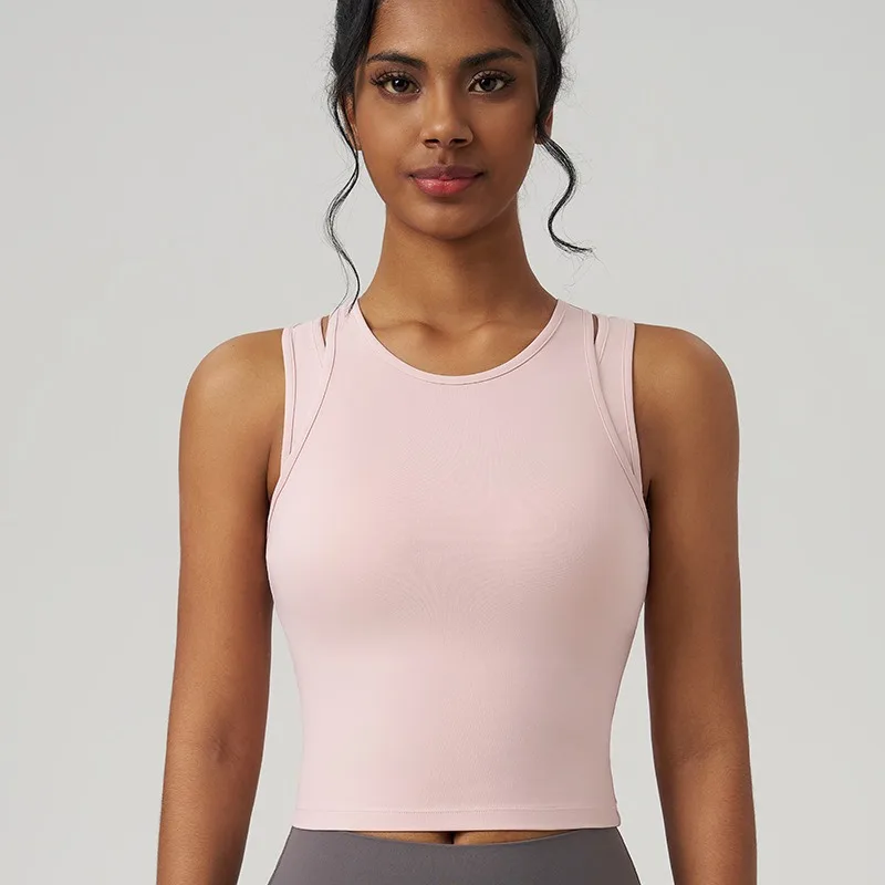 Жилет для йоги, женская спортивная рубашка без рукавов для спортзала, спортивная одежда для фитнеса и тренировок, жилет для бега на открытом воздухе, спортивные майки