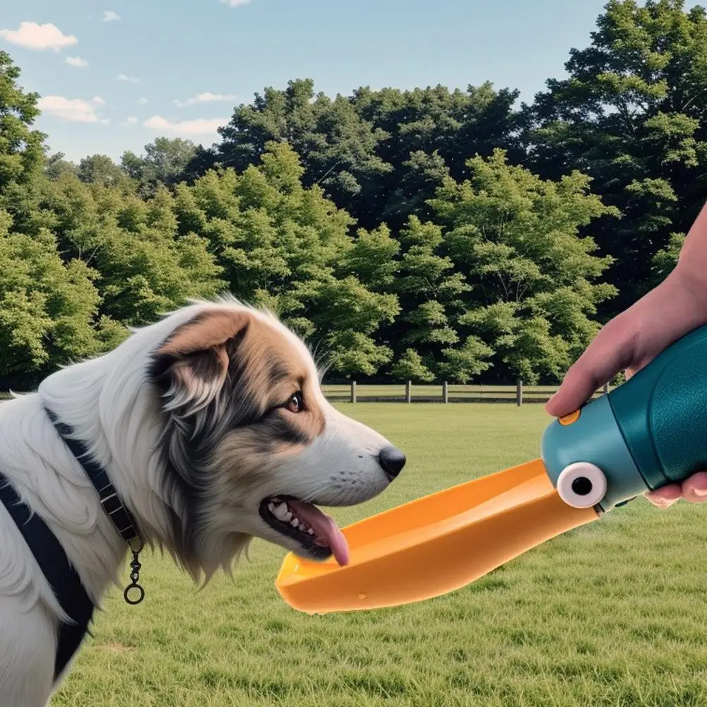 Compact Collapsible Pet Water Dispenser Wide Trough Toucan Style Outdoor Travel Bottle