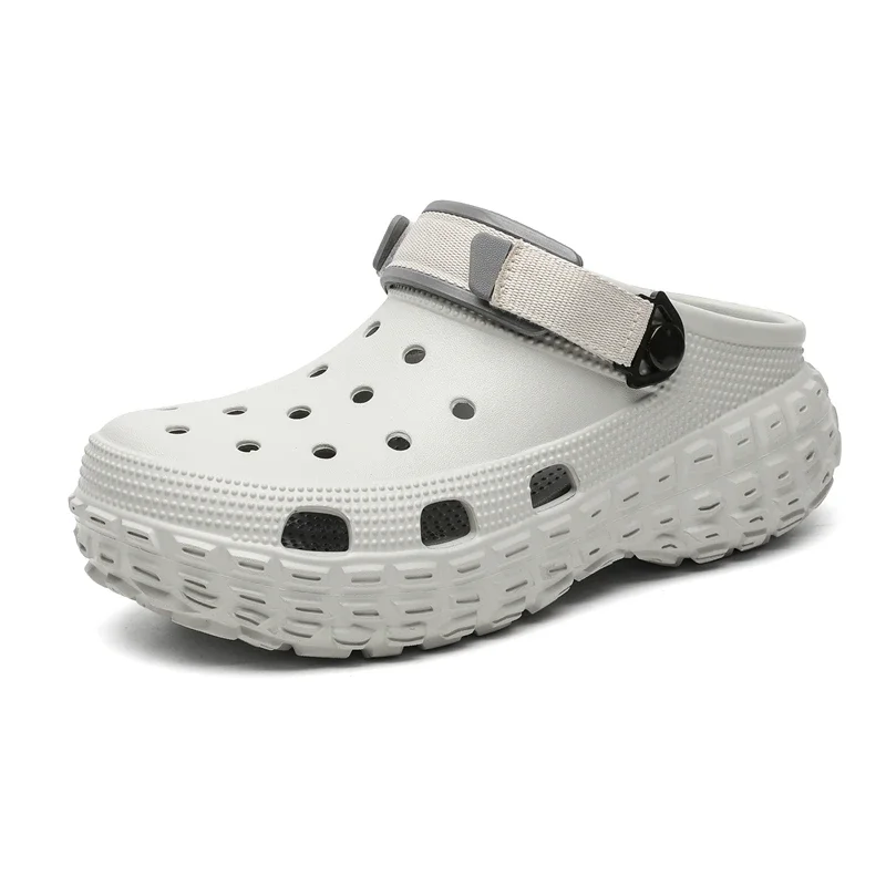

Summer Couple Platform Clogs Two-tone Design Non-slip Beach Casual Slippers