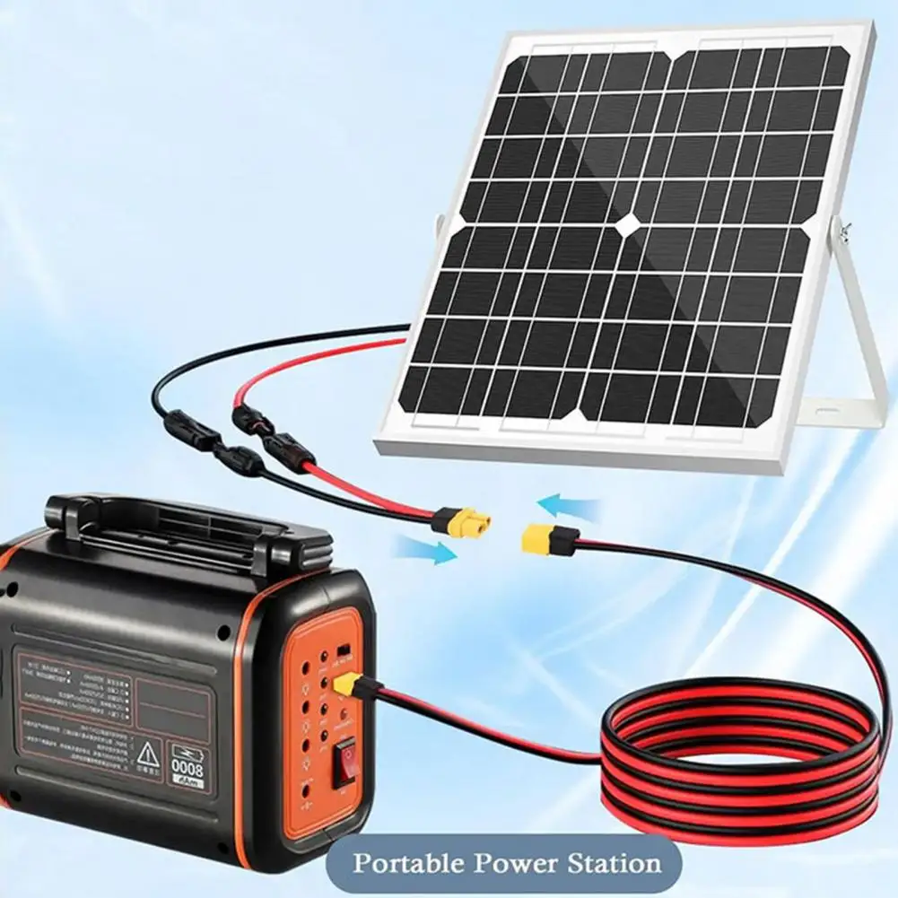 Xt60 Solar Panel Extension Cable Xt60 to Solar Panel Extension Cable Ip68 Waterproof Connector Adapter Flame Ppo Material