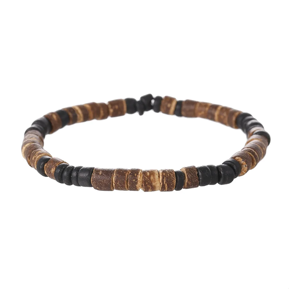 Einfaches Retro-Holzperlen-Armband für Männer, Böhmisches Blaues Kokosnuss-Armband, Schmuck, Modisches Party-Accessoire, Geschenk – Detail 6