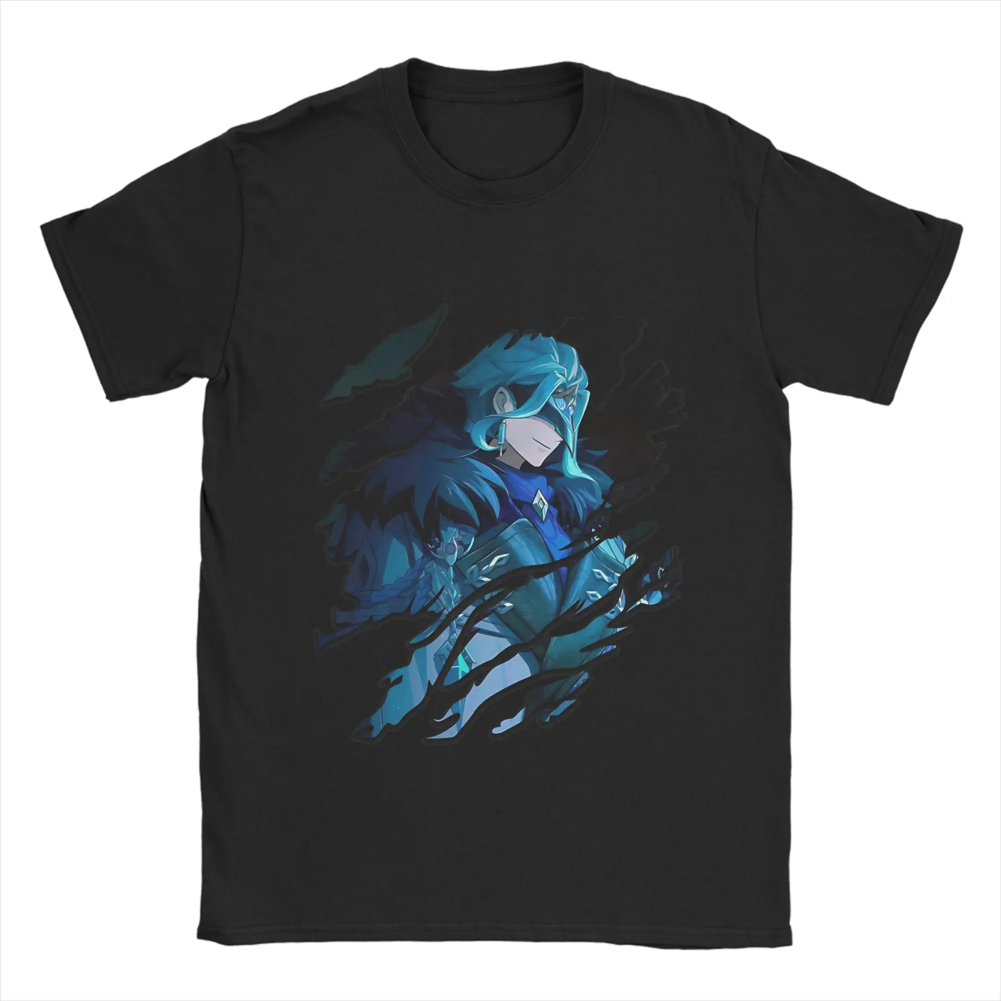 Genshin Impacts T Shirt Men 100% Cotton Leisure T-Shirt Crewneck  Tee Shirt Short Sleeve Tops New Arrival