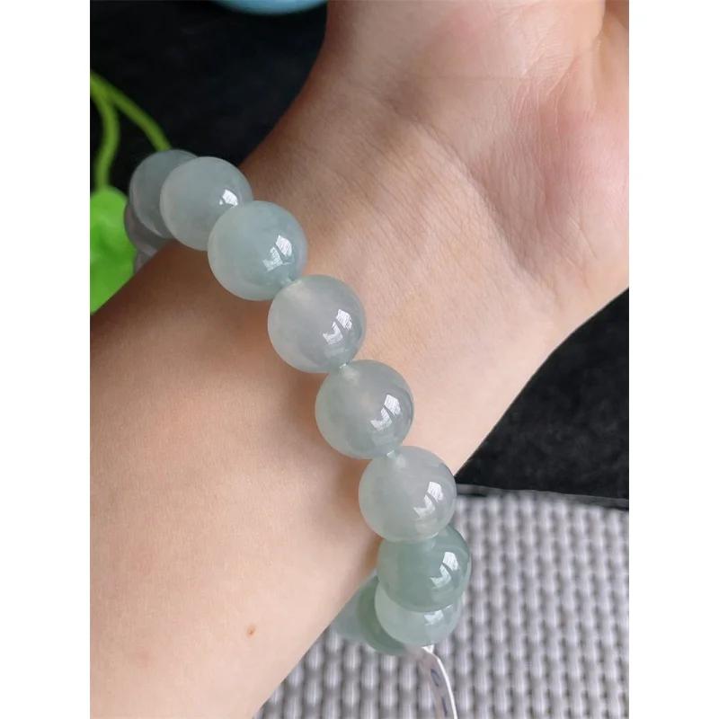 Grânulos de pulseira naturais, flores flutuantes tipo gelo, jade 17, 58.58G