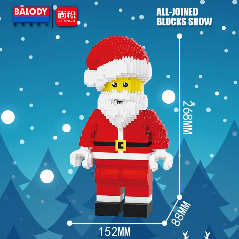 Balody Small Diamond Building Blocks 1910pcs Santa Claus Action Figures Building Bricks DIY Assembly Christmas Gifts For Kid Toy