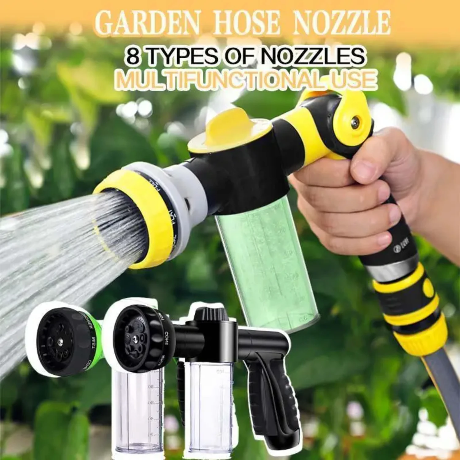 

8 in 1 High Pressure Car Washing Nozzle Garden Watering Hose Nozzle Foam Lance Automobiles Househood Cleaning Tools Dropship