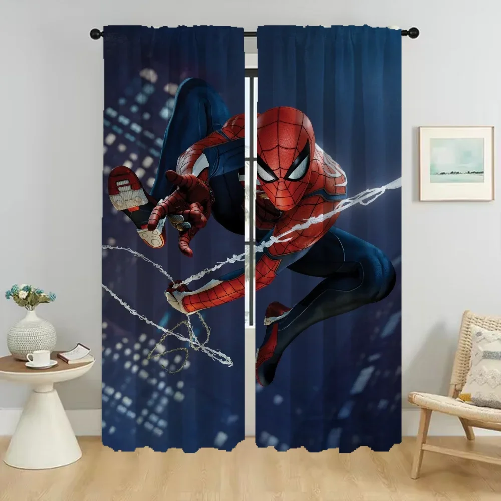 S-Spider-Mans Blackout Curtain for Room 2 Panel Elegant Room Curtains Home Interior Curtains Halloween Decoration Partition