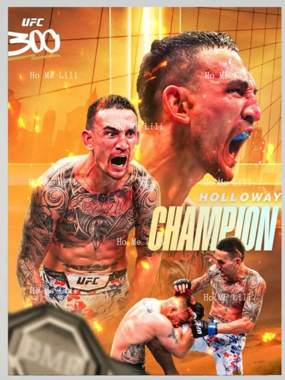 Max Holloway Poster Wall Art Boxing Poster Fighter Sports Poster Motivational Poster