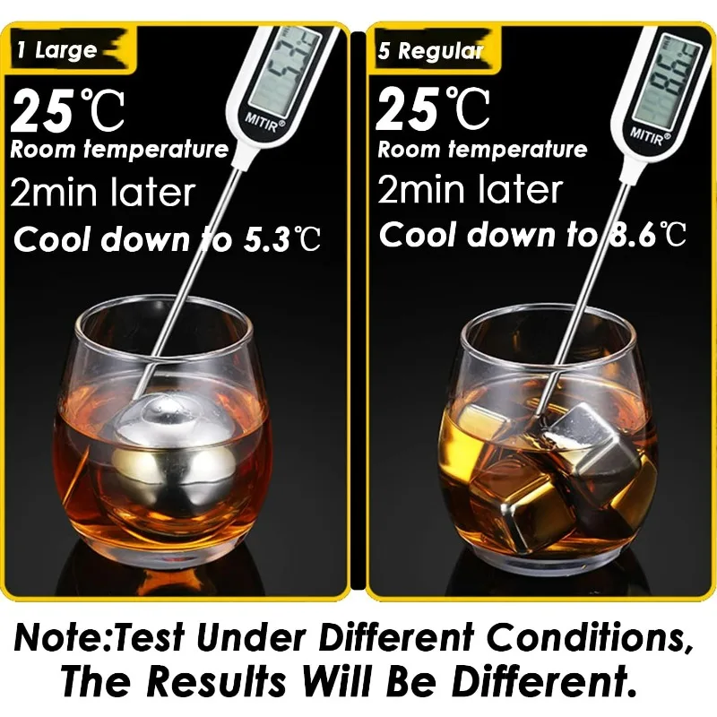 Stainless Steel Whiskey Ice Balls Reusable Beverage Chilling Stones Round Metal Ice Balls for Cocktail Whiskey - view 4