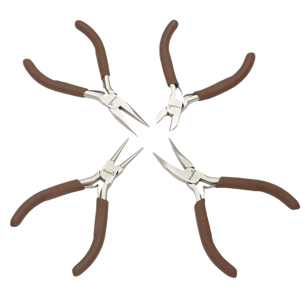 Precision Carbon Steel Coffee Colored Handle Handle Anti-slip Splicing and Fixing Jewelry Pliers Tools & Equipment Kit for DIY J