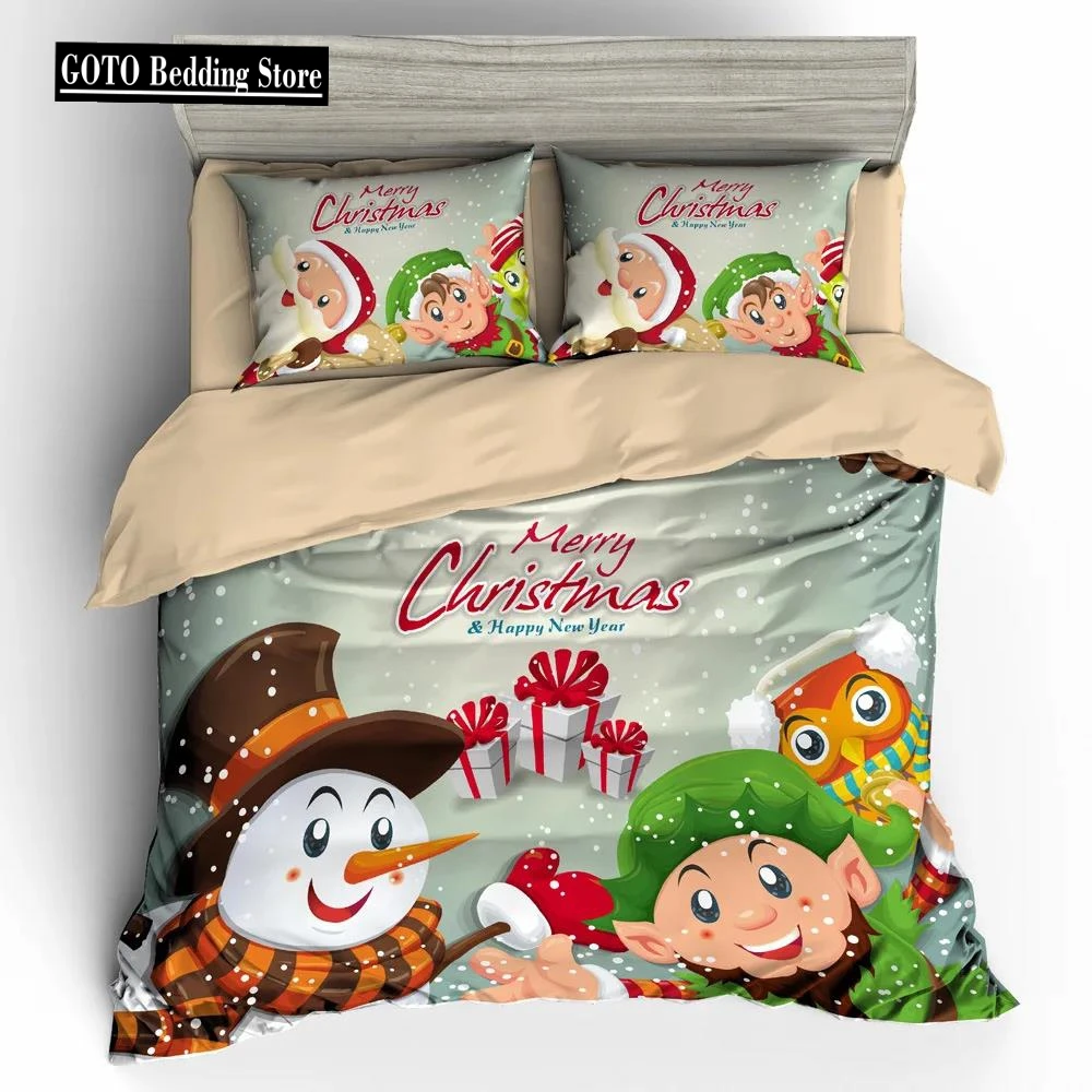 

Christmas Duvet Cover Set, King Christmas Bedding - Festive Printed Pattern - Soft Microfiber Comforter Cover with Pillowcases