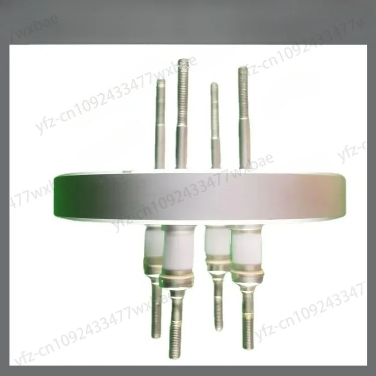 Ceramic High Voltage Insulation Seal Metal  Through Feed-in Connector Conductive Column Electrode Flange Vacuum CF35