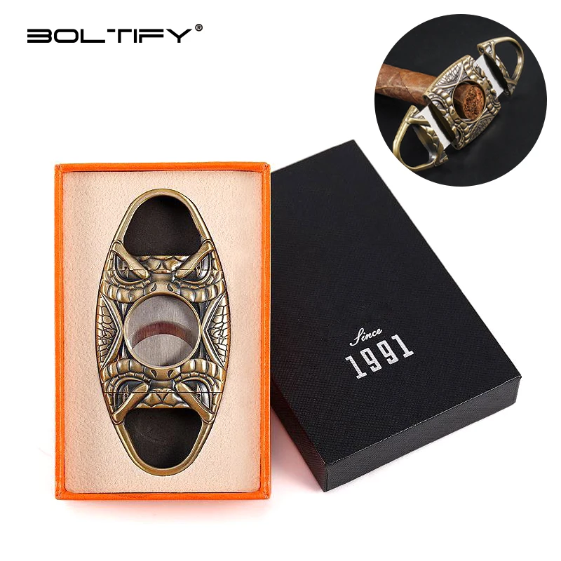

BOLTIFY Cigar Cutter Stainless Steel Relief Classic Cigar Cutter Guillotine With Gift Box Cigar Scissors Gift