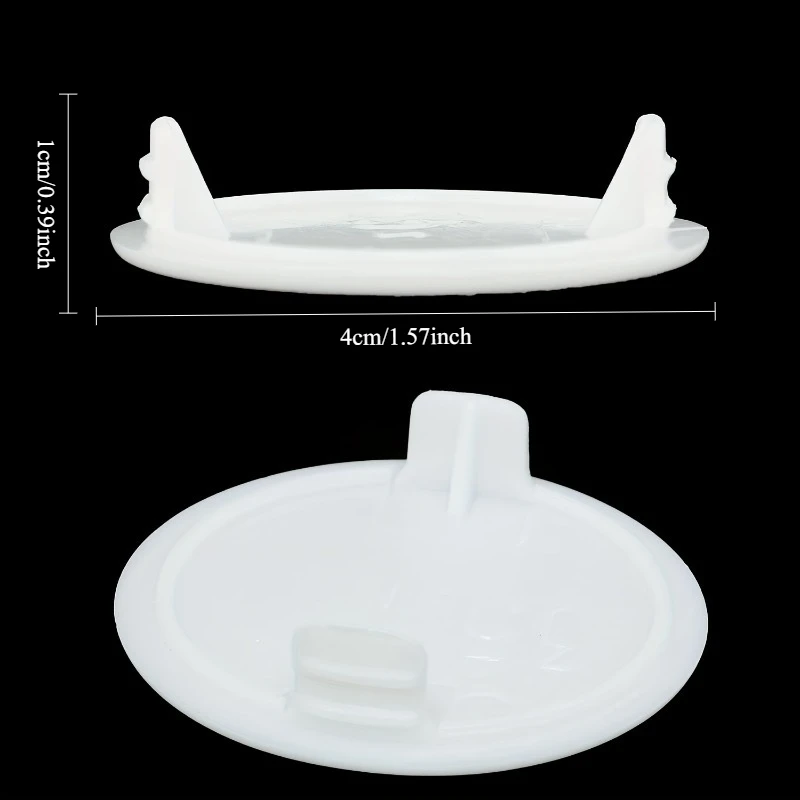 Hinge Locking Covers - Round Flat Design, White Plastic Hinge Caps for Cabinets, Furniture & Furniture Assembly