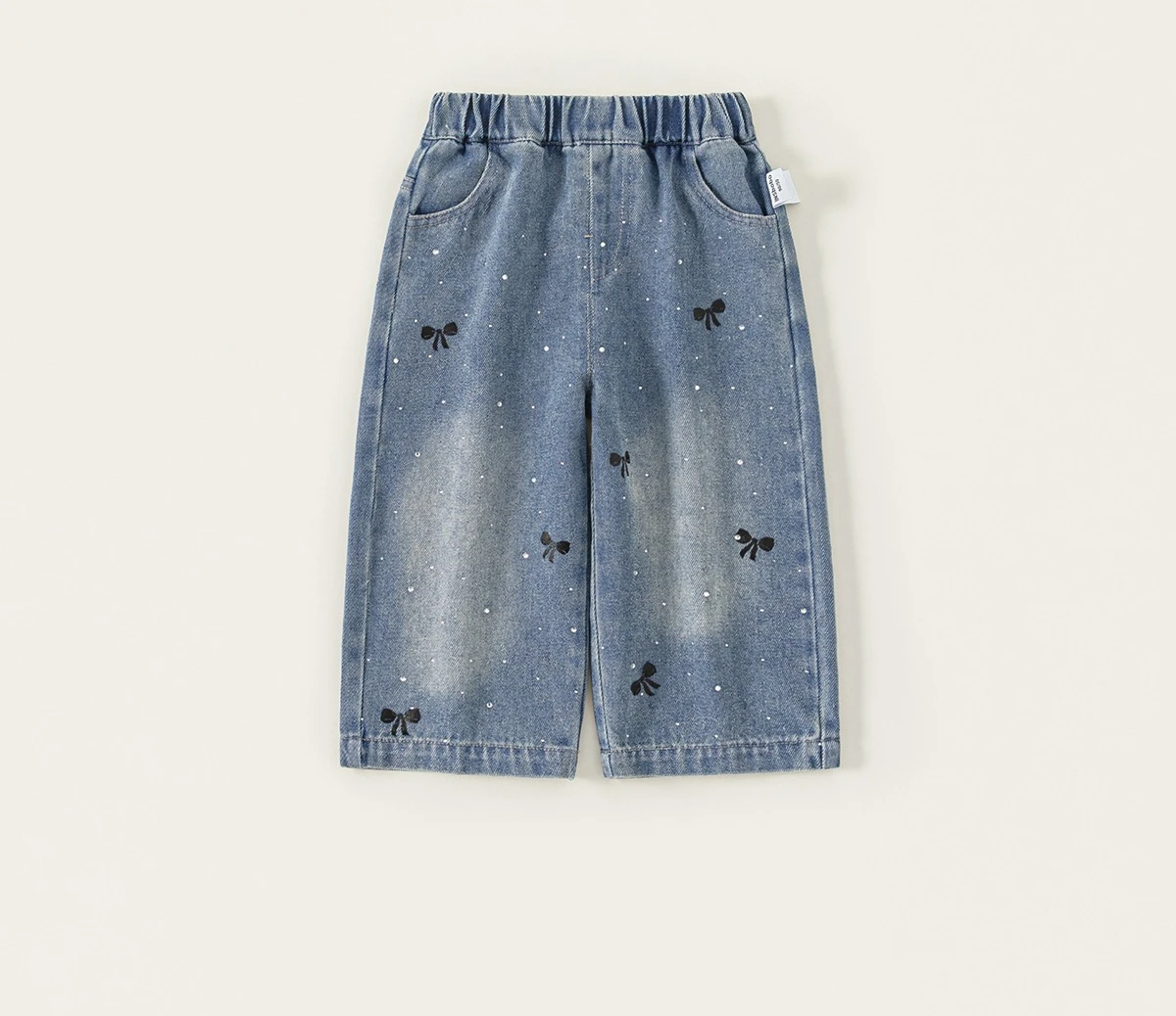 

Children's Clothing Autumn Children's Pants Korean Version Girls Straight Pants Bow-printed Trousers Girls Jeans