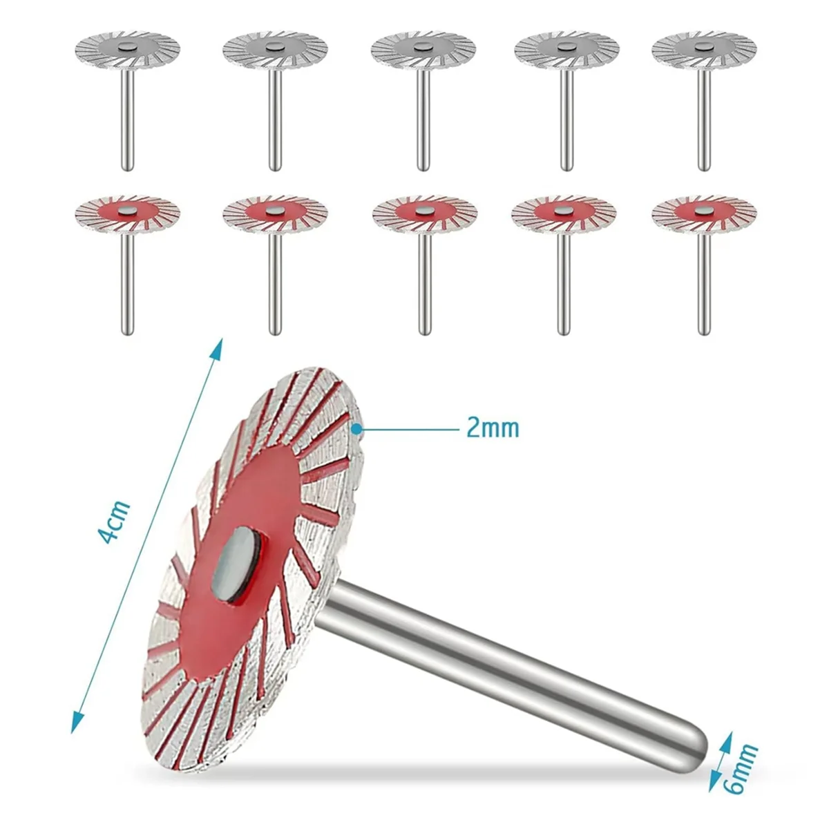 10Pcs Stone Carving 40mm Blades,Mini Diamond Turbo Engraving Saw Blades,Metal Cutting Wheel (Wear-Resistant/Sharp Type)