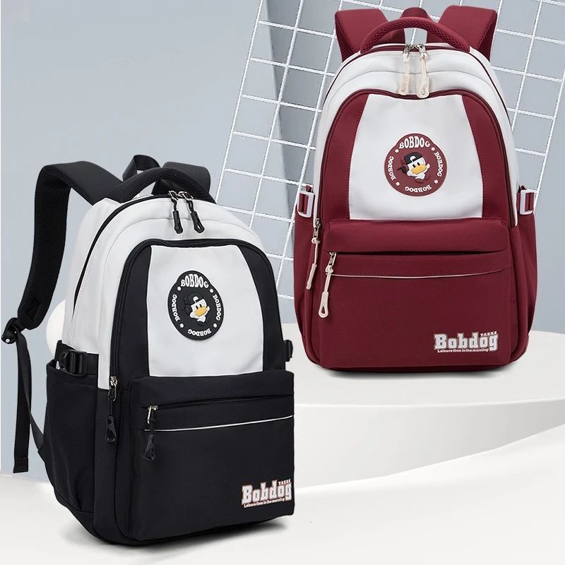 Babu Bean Bag Elementary School Junior High School Students Simple Large Capacity Backpack Leisure Backpack for Men and Women