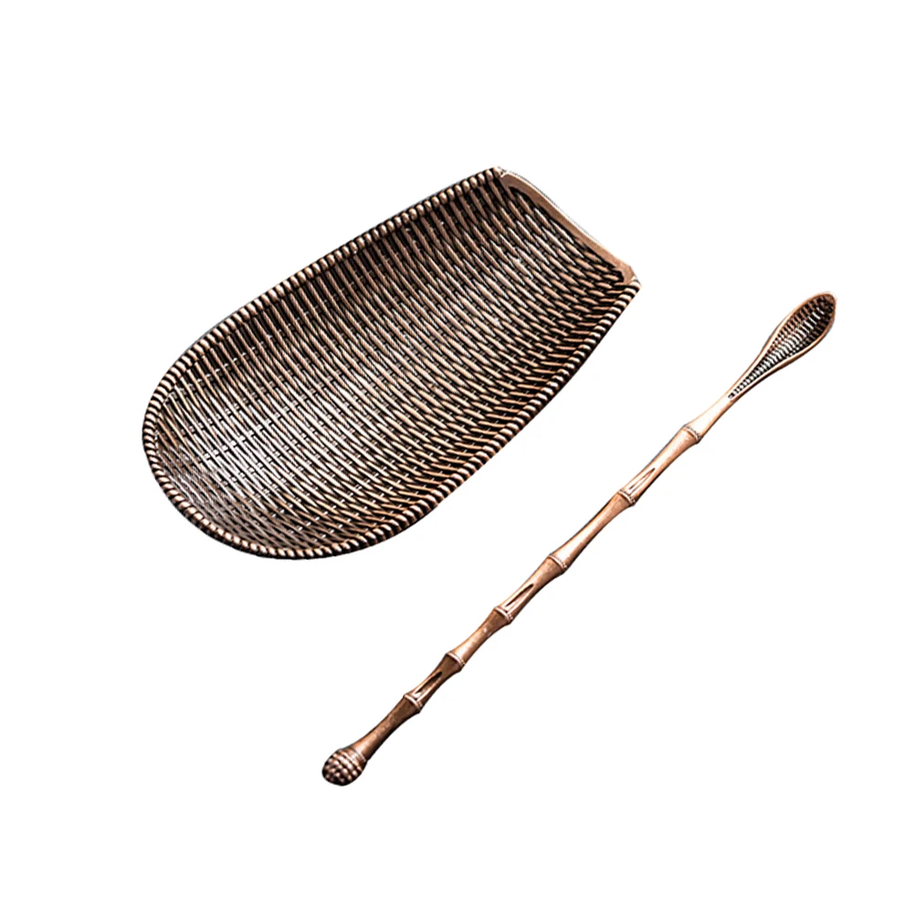 

Tea Accessories Shovel Scoop Spoon Mini House Alloy Ceremony with Needle Spoons