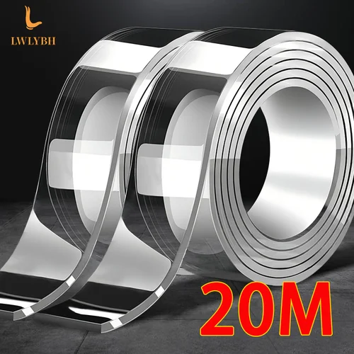 Nano cinta adhesiva de doble cara Extra fuerte, impermeable, transparente, sin huellas, engrosada, reutilizable, cinta decorativa, herramientas para el hogar