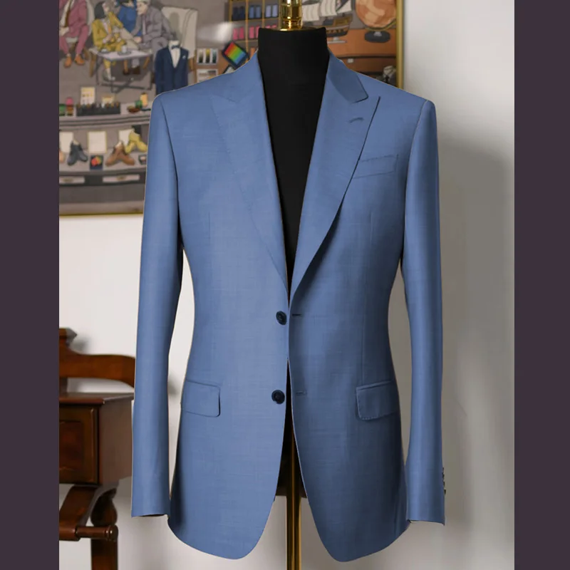 

Summer linen slim fit men's suit jacket blue Beige Men's casual jacket Customized suit jacket