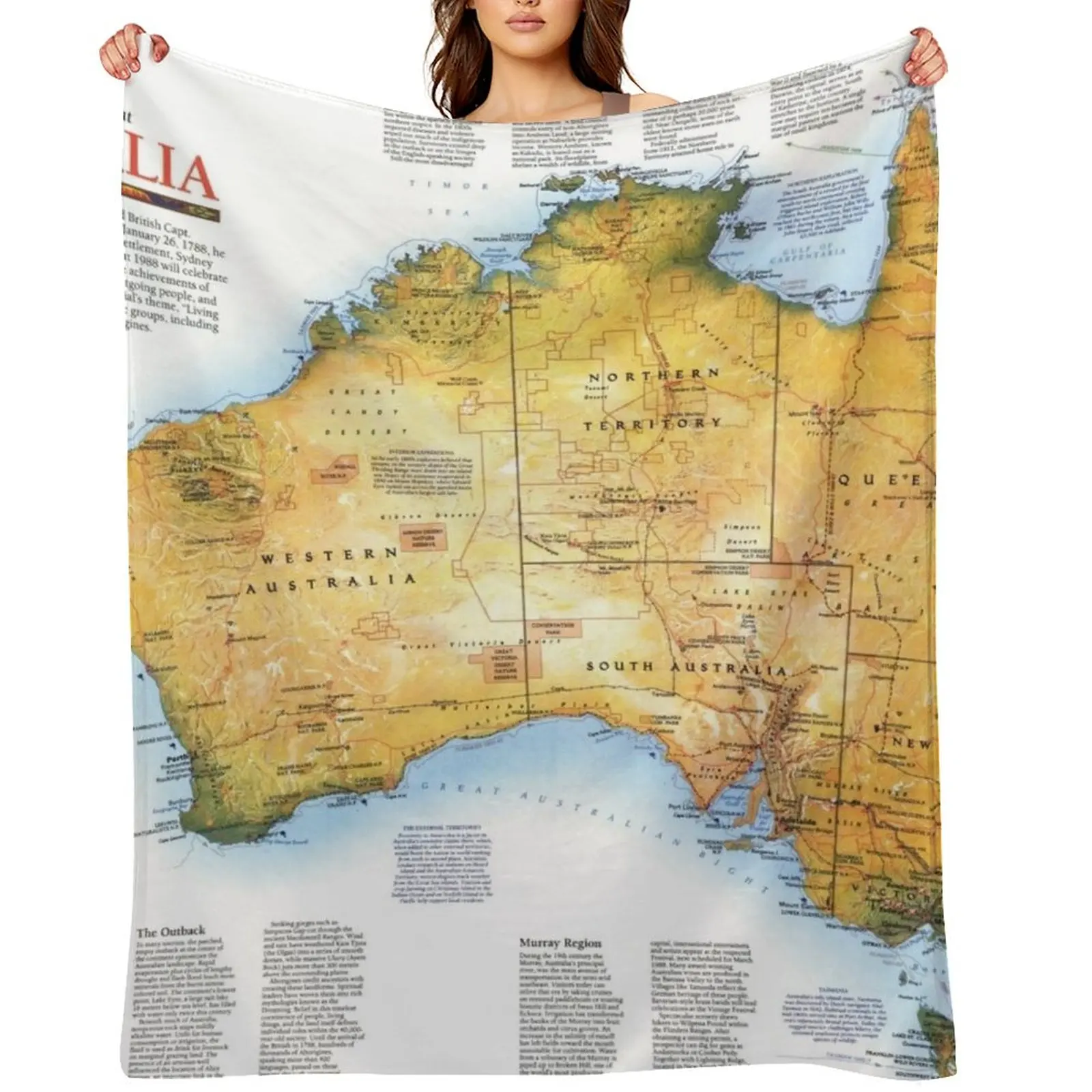 

Australia Map Map Of Australia Australia Travel Map Throw Blanket Flannels Nap Polar For Sofa Thin Blankets