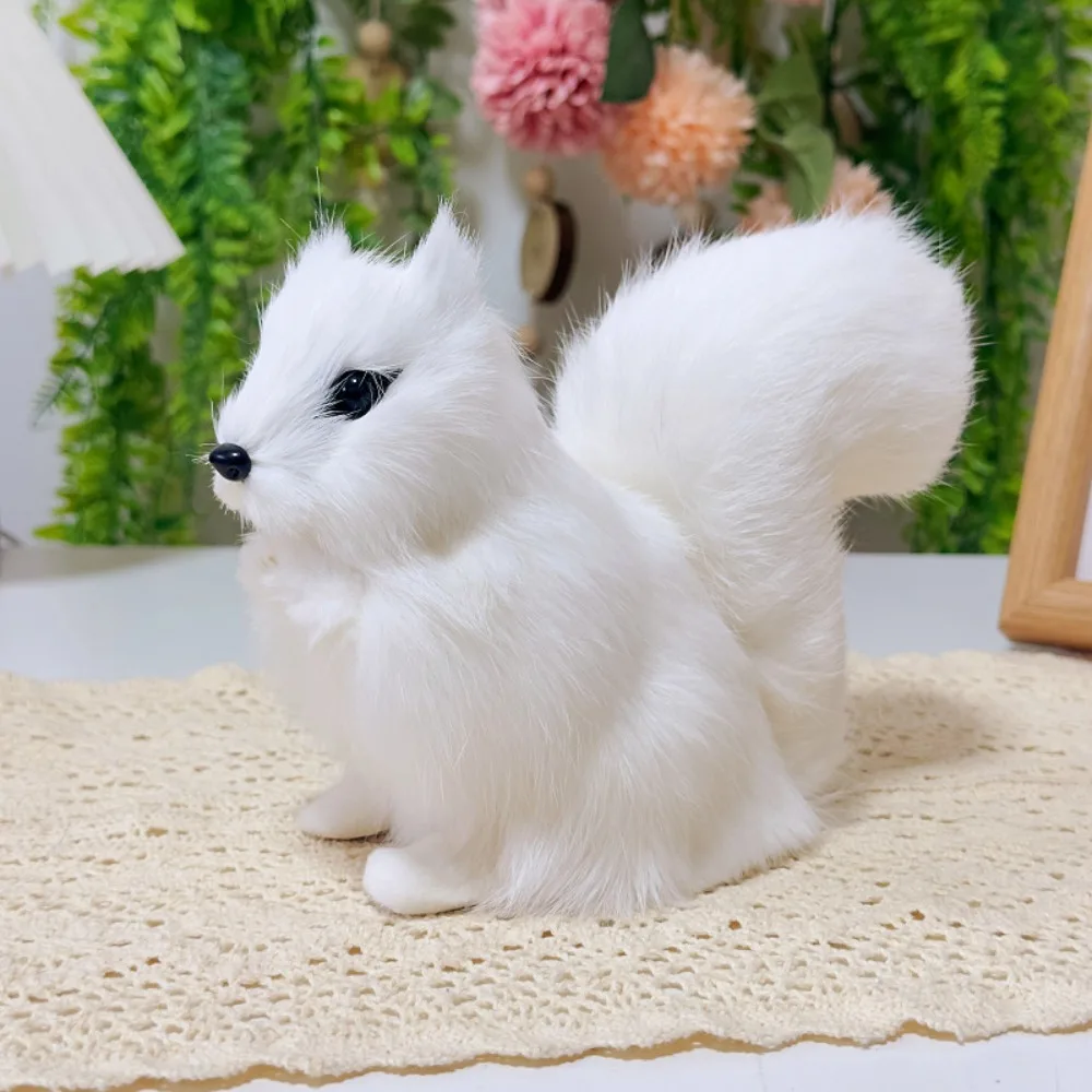 

Artificial Simulation Fur Squirrel Figurines Lifelike Faux Fur Stuffed Animal Dolls Lovely Cute Animal Figurines Birthday Gift