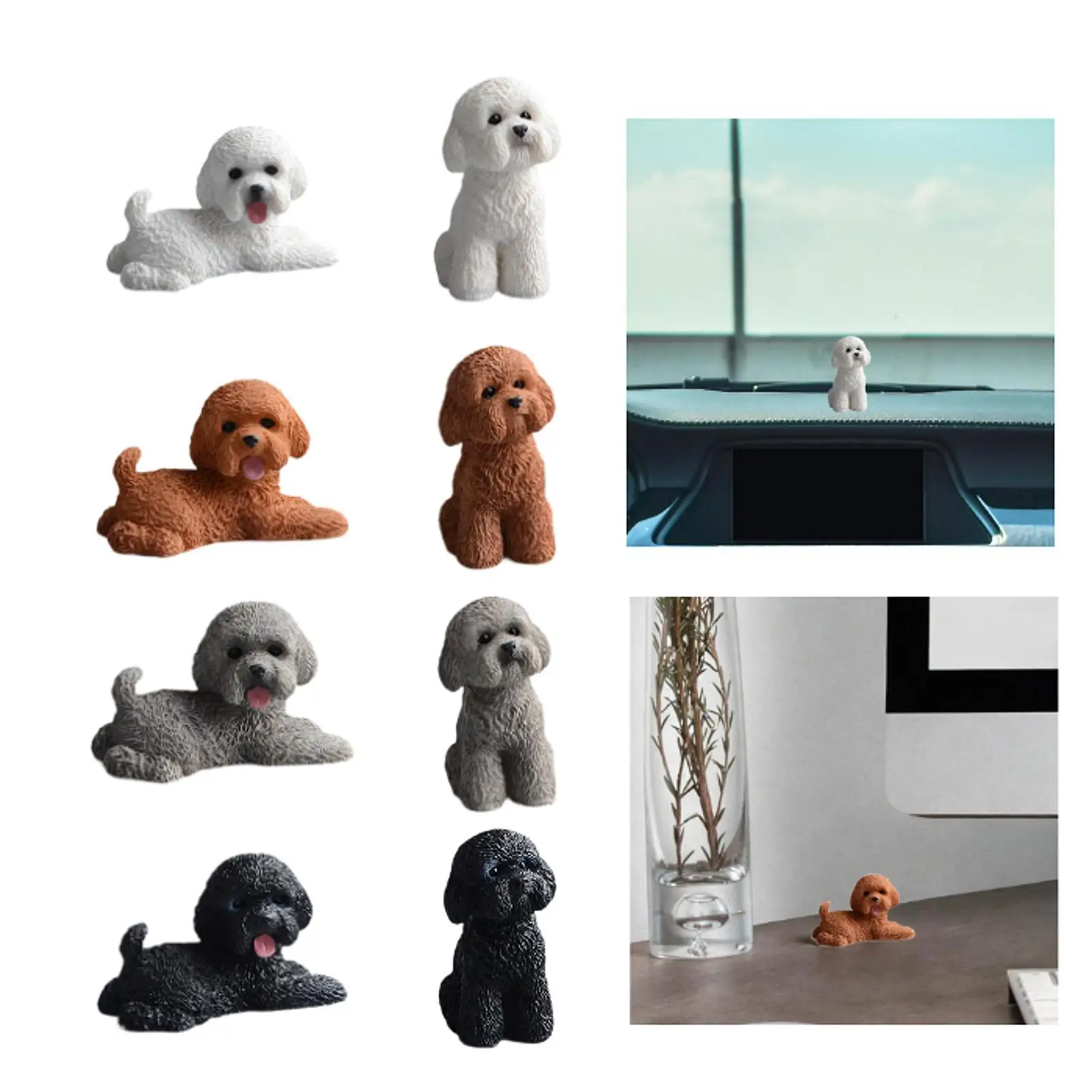 تمثال مصغر للكلاب، زينة سيارة لطيفة لخزانة رف الكتب #1