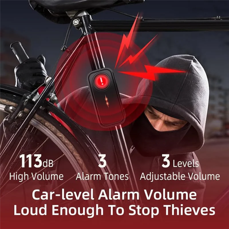 

B21B Vehicle Search Vibration Bike Alarm, 113Db Remote Controlled Motorcycle And Bicycle Security Detector