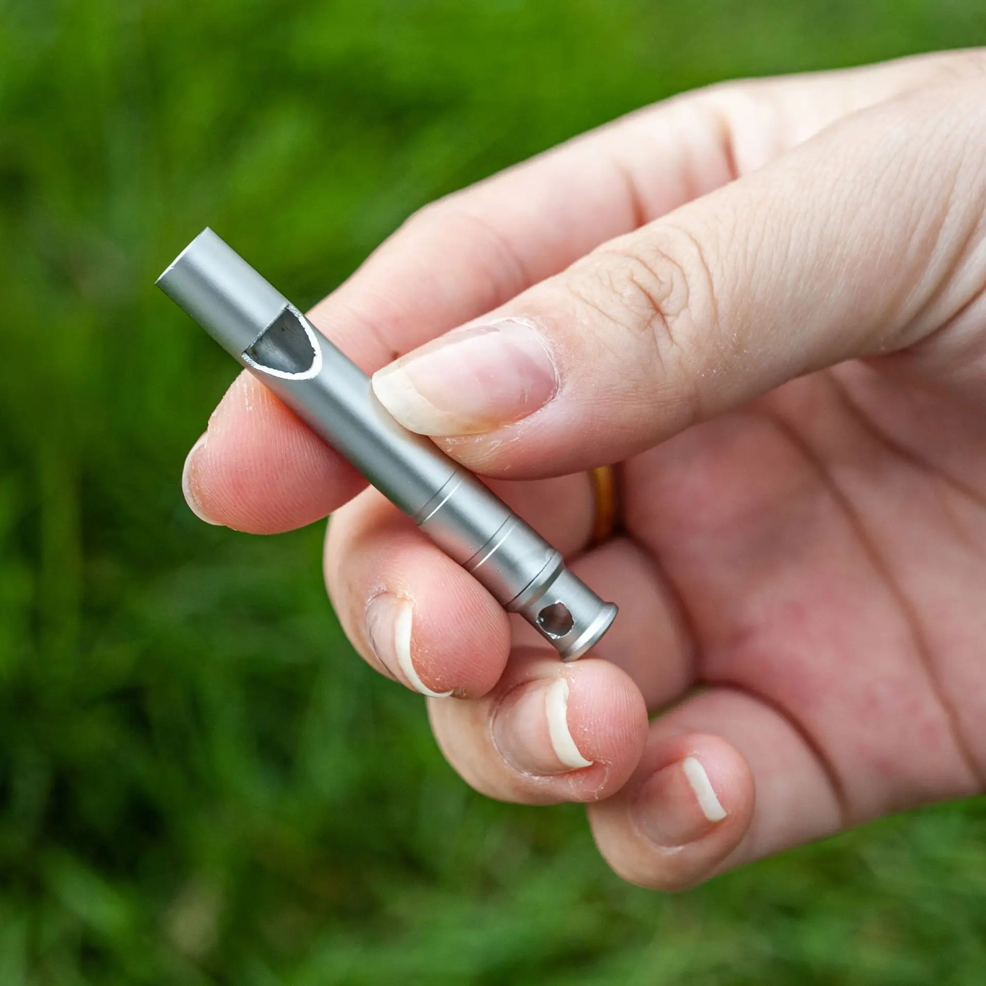 Ultralight Titanium Emergency Whistle with Cord Outdoor Survival Camping Hiking Exploring Camping Whistle