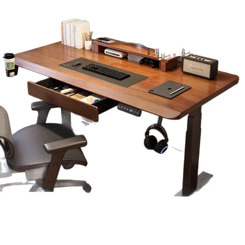 Solid wood electric lifting table intelligent work desk computer desk e-sports,