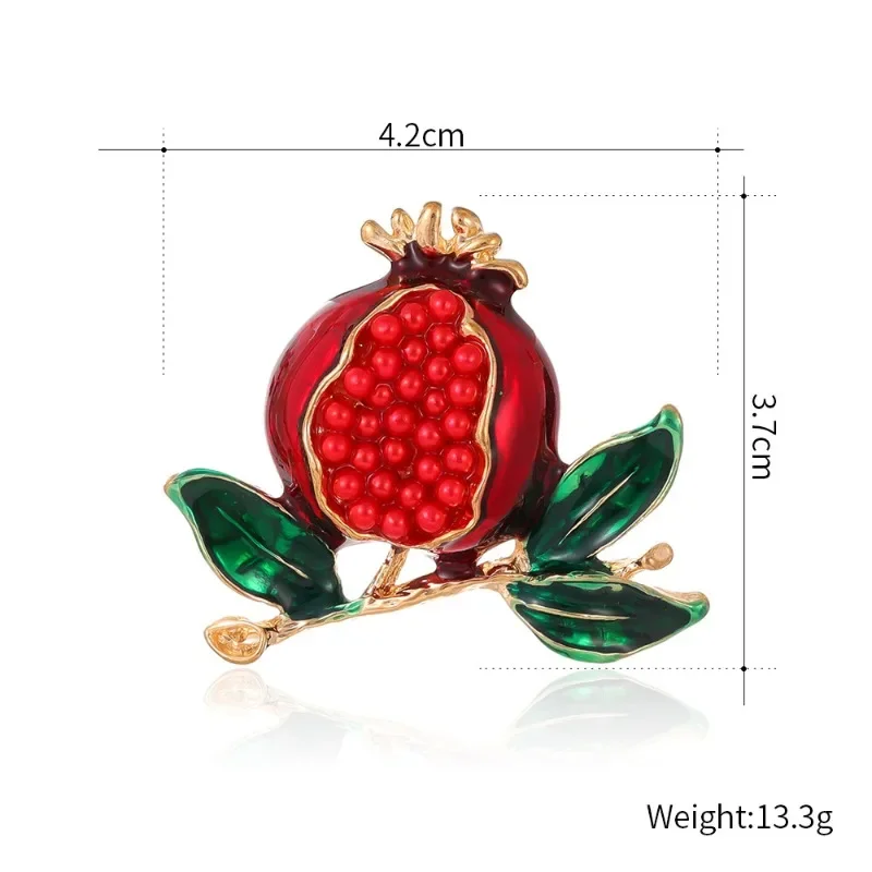 Fashionable and minimalist alloy drop oil pomegranate brooch niche fruit and plant corsage suit sweater pin accessories