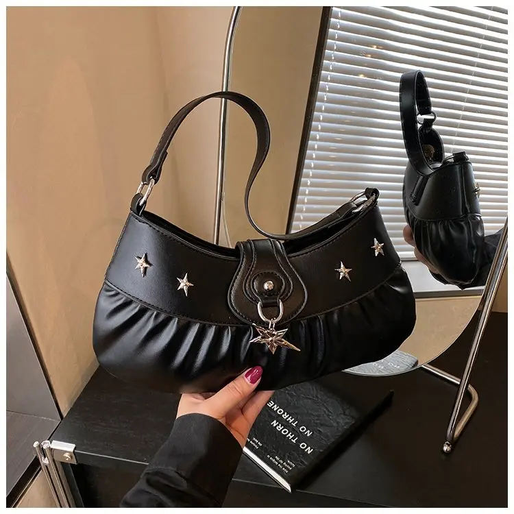 

Сумка для пельменей со звездами 2025, шикарная женская сумочка под мышками, минималистичная сумка через плечо, универсальная сумка «день-ночь»