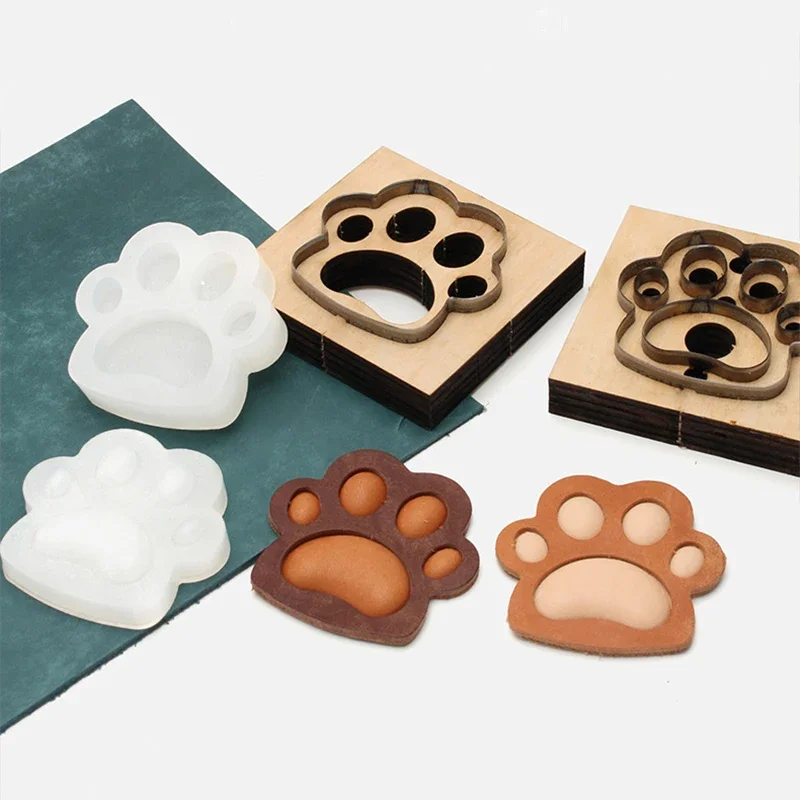 Dog Paw Shaped DIY Leather Template Leather Cutting Die Ornaments Handmade Mould Punching Stencil Leather Craft Making Mould