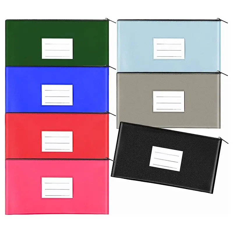 TEXU 7 Pack Money Bags With Zipper For Cash, Bank Deposit Bags With Zipper Envelope Money Pouch