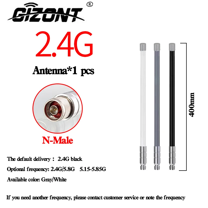 Antena de fibra de vidrio impermeable para exteriores, tarjeta de red inalámbrica, enrutador WiFi, señal mejorada remota, cabeza N, Zigbee, 2,4G,