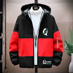 2023 Spring and Autumn New Fashion Hooded Tooling Jacket Men's Casual Loose Comfortable Waterproof High-Quality Large Size Coat