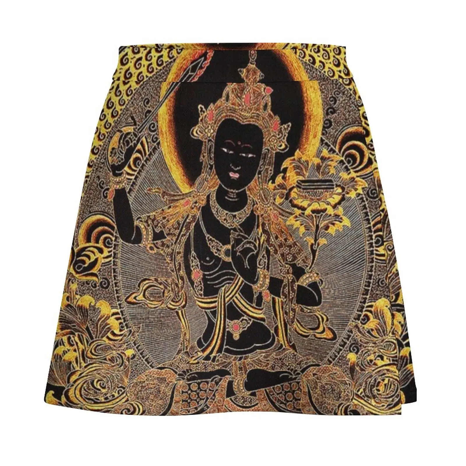 Budista Thangka Art - 19 mini saia para mulheres, vestido de verão feminino, roupas externas, kawaii, novo