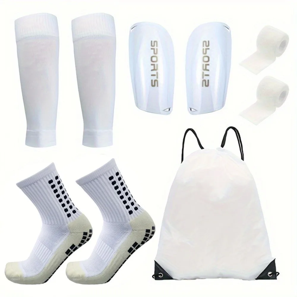 5pcs/set Lightweight Soccer Shin Guards Durable Comfortable Football Shin Pads Leg Cover Non-slip Ankle Socks Insert Board Gear