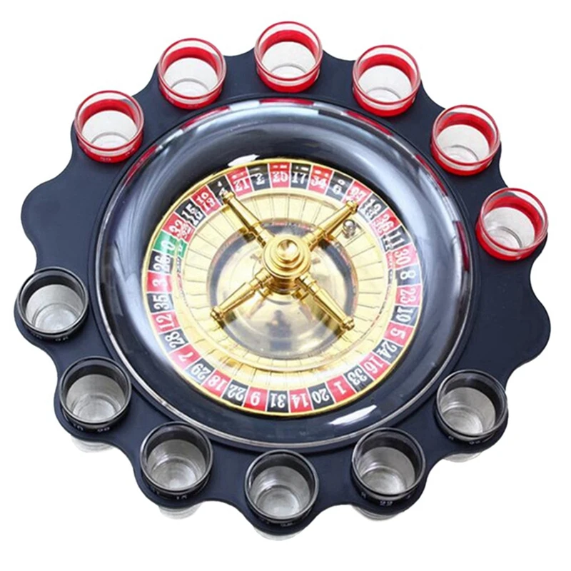 

12 Cups Of Russian Roulette Wheel Spinning Wine Glass Spinning Wheel Drinking Toys