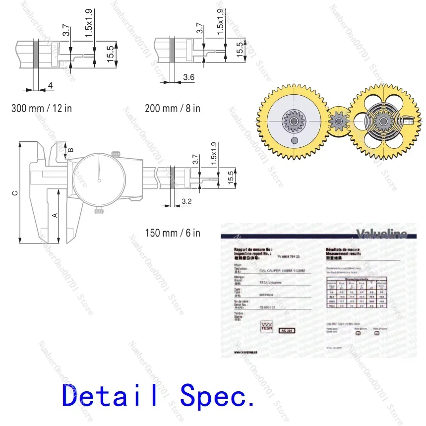 serial Dial Caliper 0-150*0.01 item#00510063 0-200 0.01 0.02 0-300 0.02