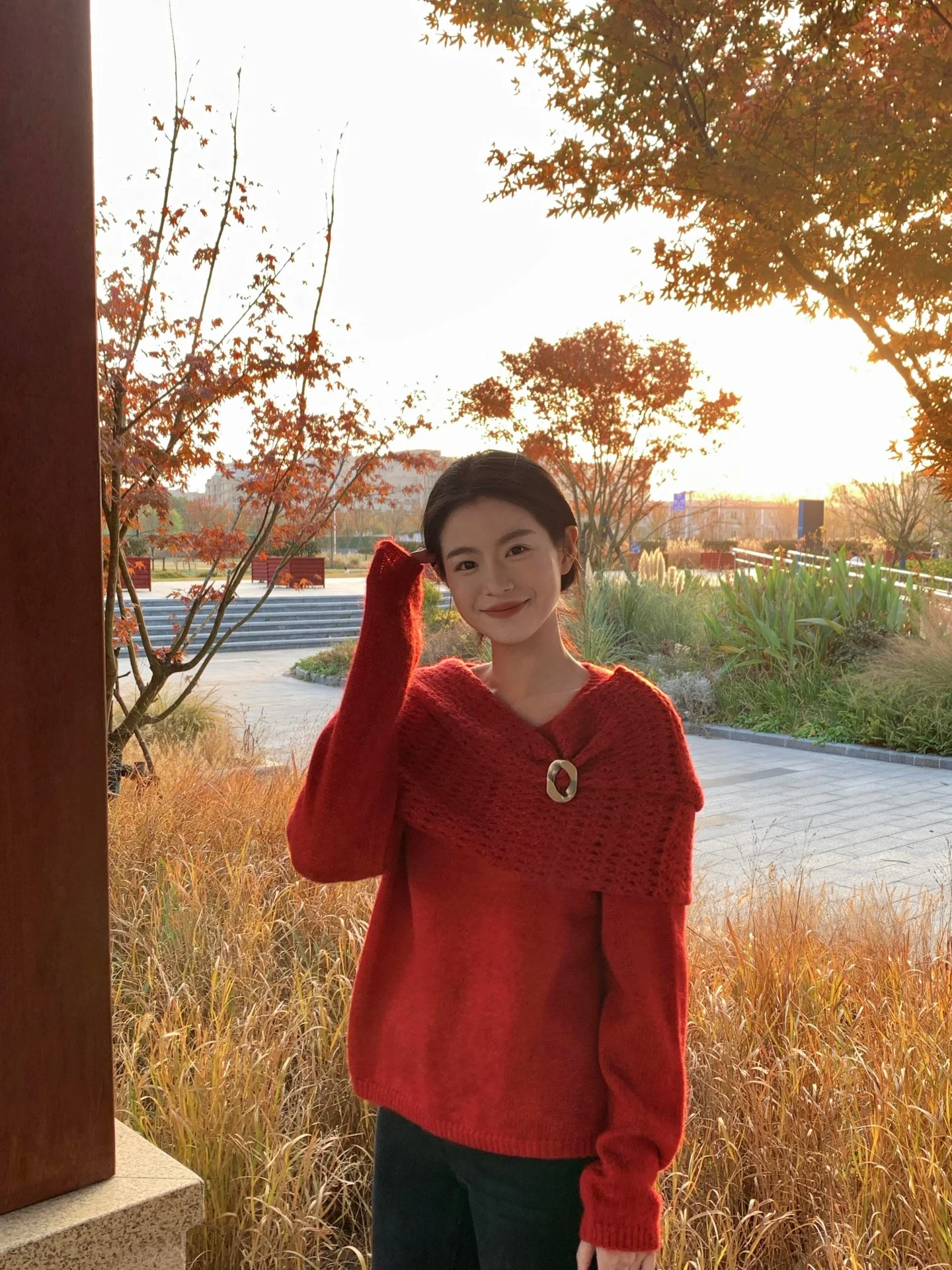 

Lilystore Cisas Sweater Women's Spring 2026 Loose Knitted Woolen awl Hollow out Lazy Sle Soft V-Ne Long Sve Top