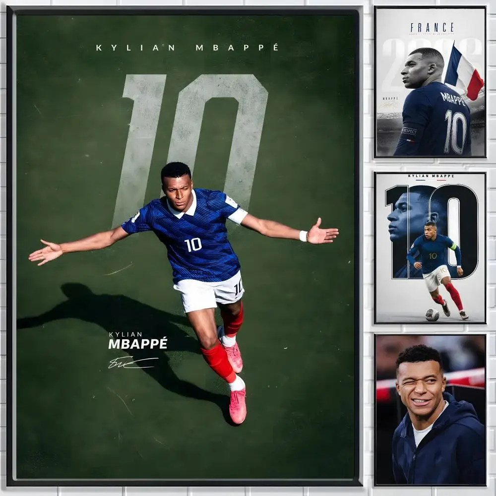 Athlete Kylian Mbappe Poster Classic Poster HD Art Sticky Wall Waterproof Home Living Room Bedroom  Aesthetic Decoration
