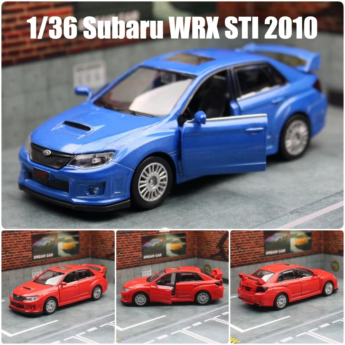 

1/36 SUBARU Impreza WRX STI Racing Car Toy Model For Children RMZ CiTY Diecast Vehicle Miniature 1:36 Pull Back Collection Gift