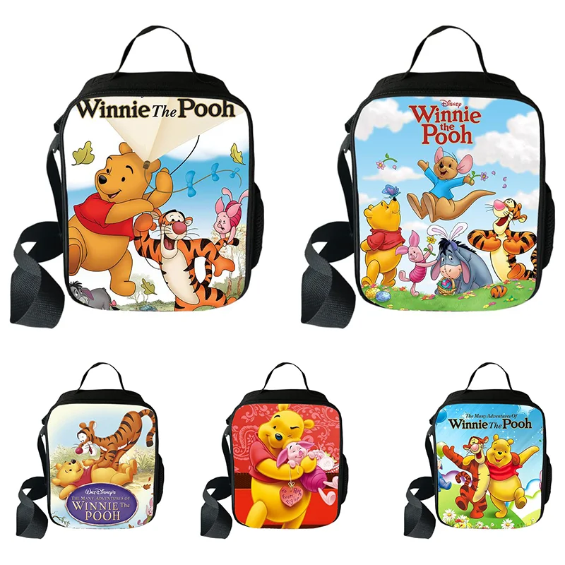 

Hot Winnie the Pooh Lunch Bags For Student Portable Food Handbag Family Travel Picnic Breakfast Box Child Insulated Food Bag