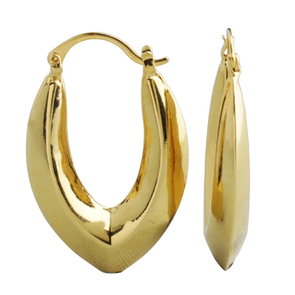 

FS New Arrival Hot Sale Trendy Simple Gold Plated Jewelry For Women Elegant Delicate Earring Gift