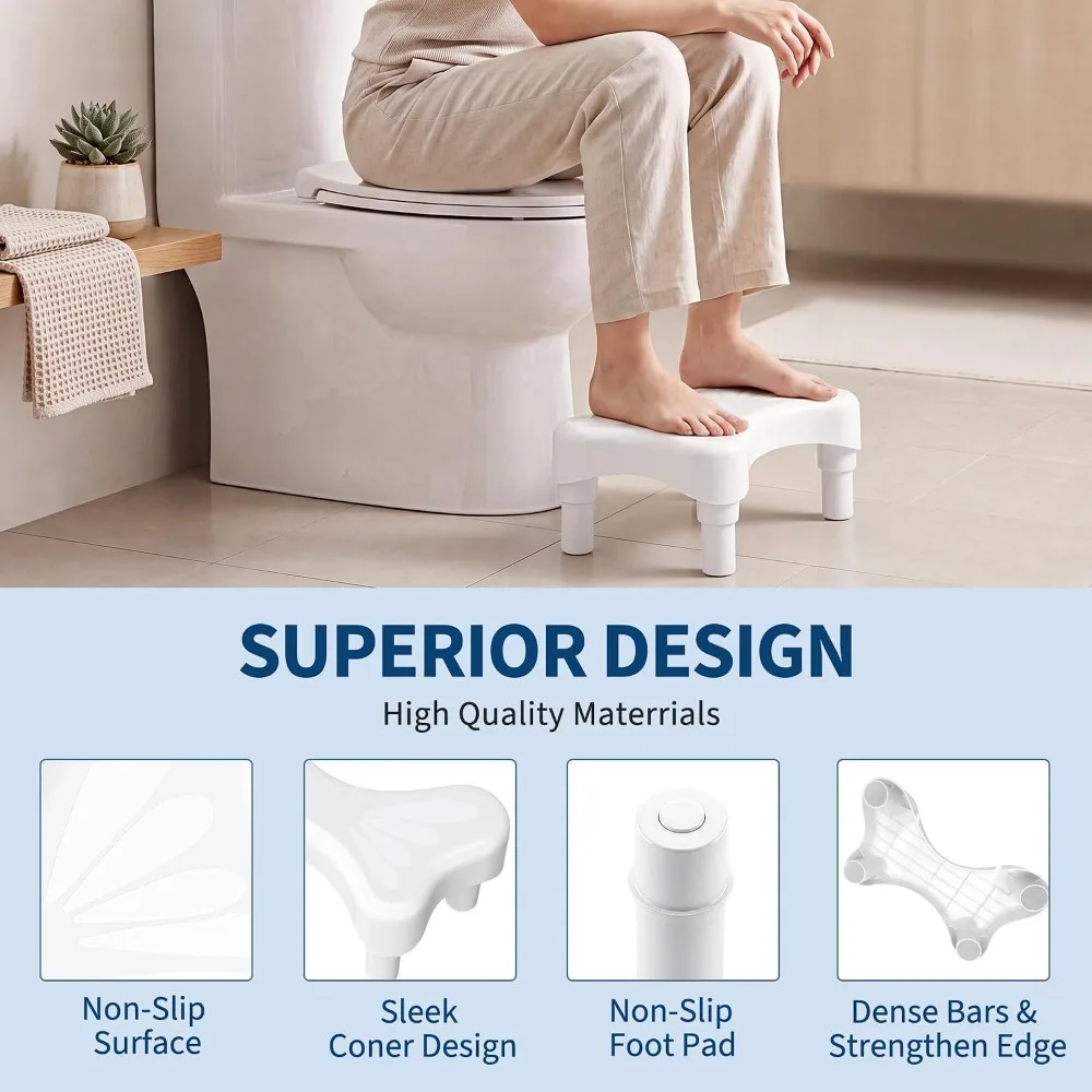 1pc Bathroom Toilet Stool Doctor Recommended Toilet Foot Stool Ergonomic Squat Step Stool for Adults Recommended Toilet Foot Stool for Better Bathroom Posture