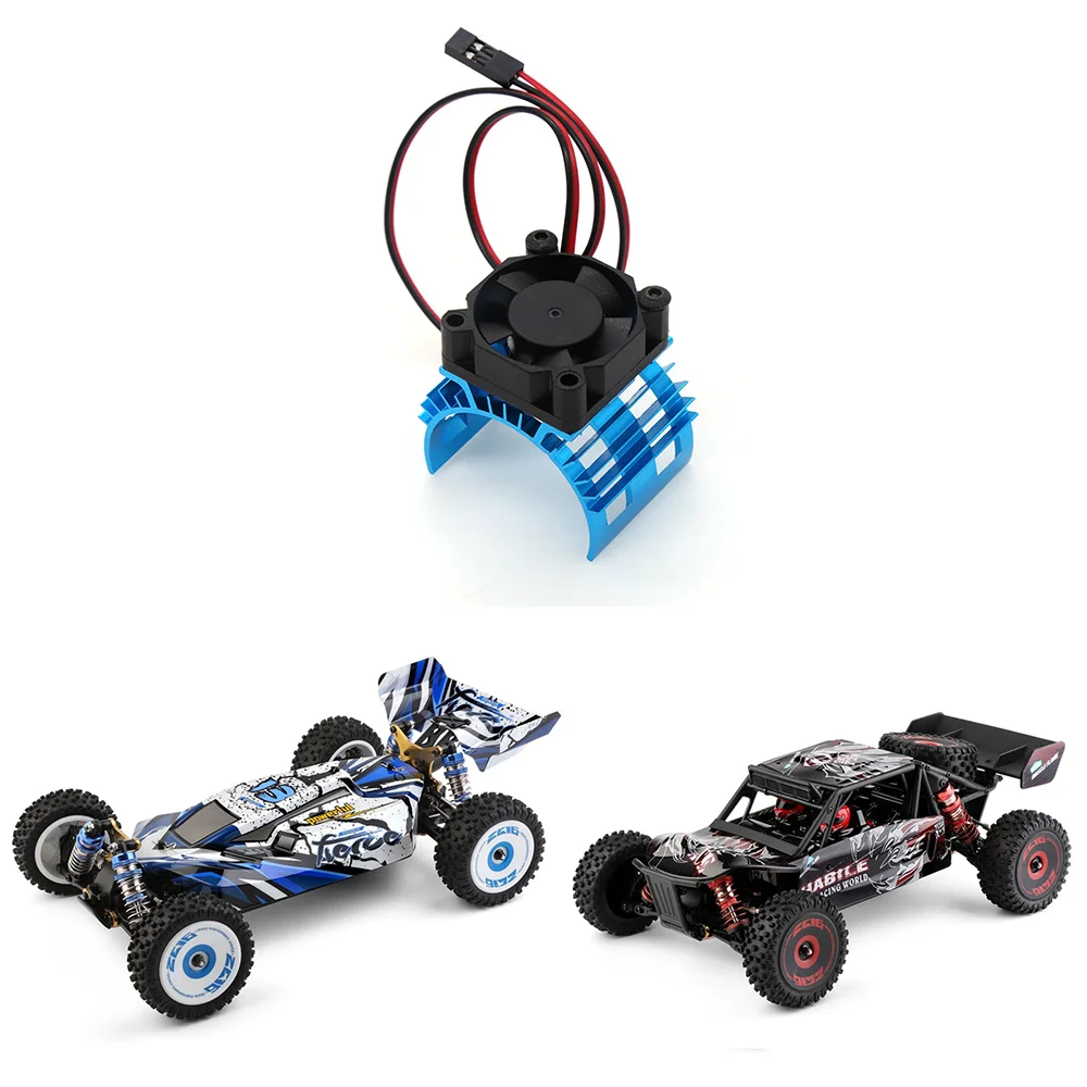 Rc-アルミニウム合金ヒートシンク,冷却ファン付き,wltoys A959-B, 144001, 124019, 540, 550, 3650, 1